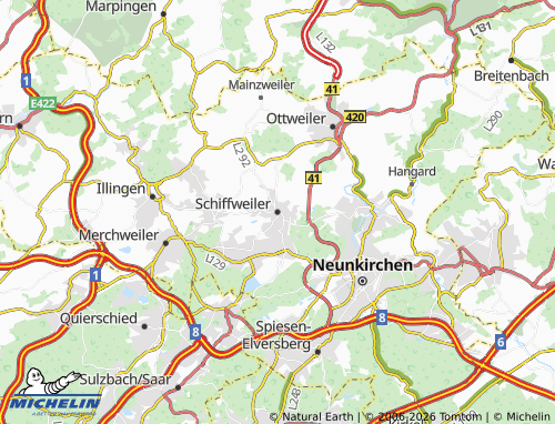 MICHELIN Schiffweiler map - ViaMichelin