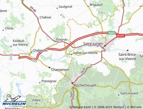 MICHELIN Saillat-sur-Vienne map - ViaMichelin