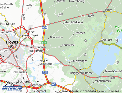 Carte MICHELIN Laubressel - ViaMichelin