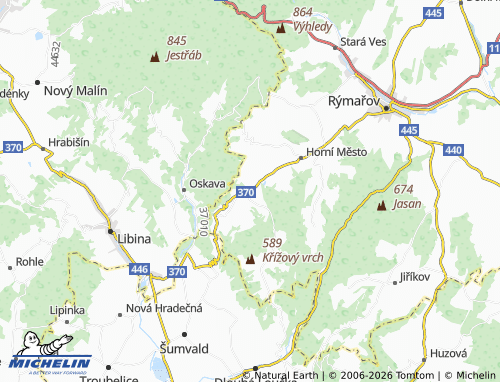 Mappa MICHELIN Tvrdkov - ViaMichelin