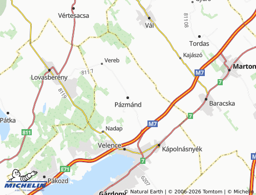 Mapa MICHELIN Pázmánd - ViaMichelin