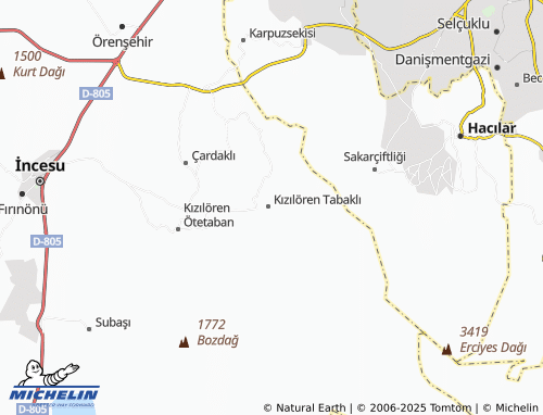 Mapa MICHELIN Kızılören Aşağı - ViaMichelin
