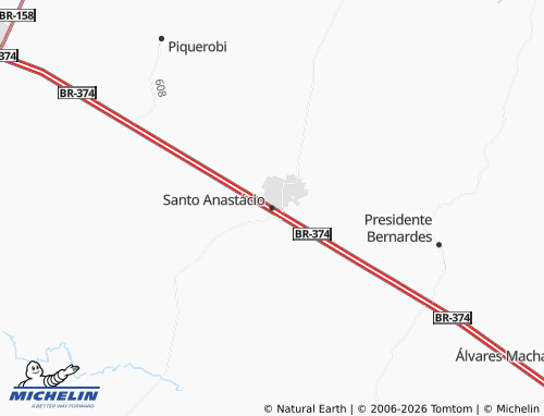 Carte MICHELIN Santo Anastácio - ViaMichelin