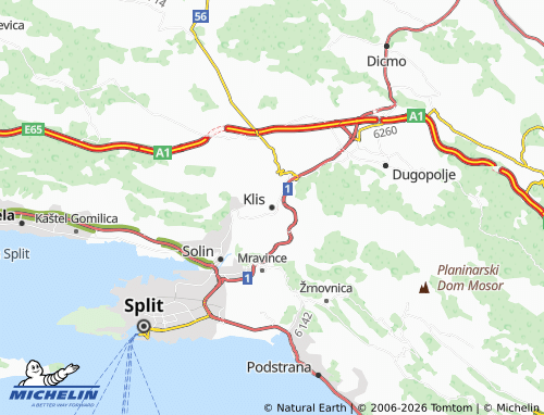Mapa MICHELIN Klis - ViaMichelin