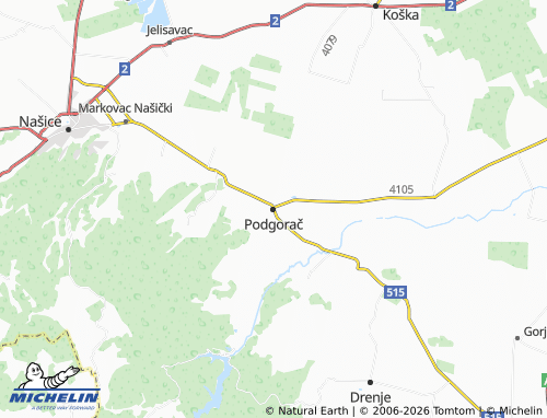 MICHELIN Podgorač map - ViaMichelin