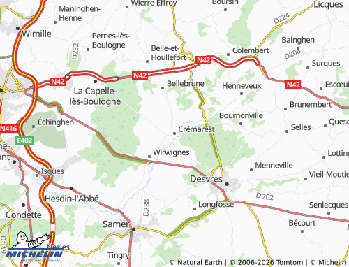 MICHELIN Crémarest map - ViaMichelin