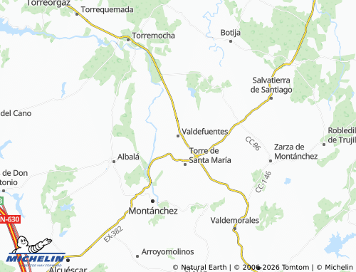 Kaart MICHELIN Valdefuentes - ViaMichelin