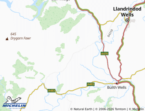 Mappa MICHELIN Llanafanfawr - ViaMichelin