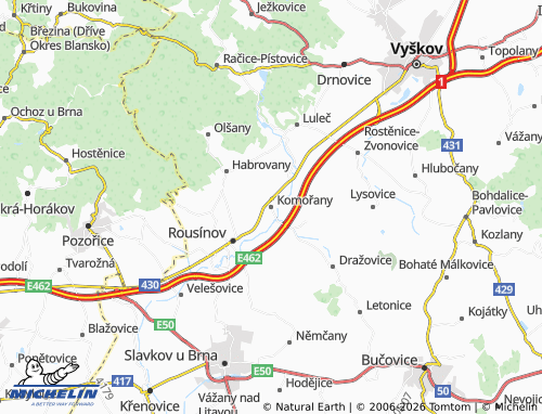 Mappa MICHELIN Komořany - ViaMichelin