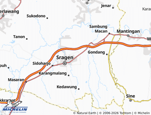 MICHELIN Nglorog map - ViaMichelin