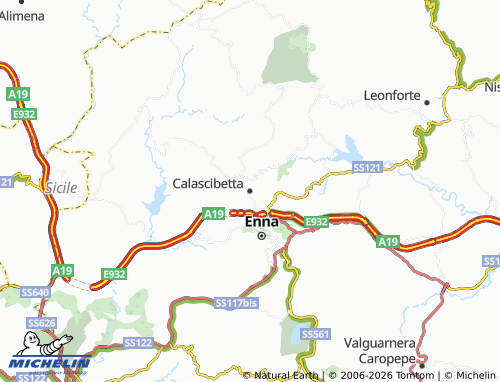 MICHELIN Calascibetta map - ViaMichelin