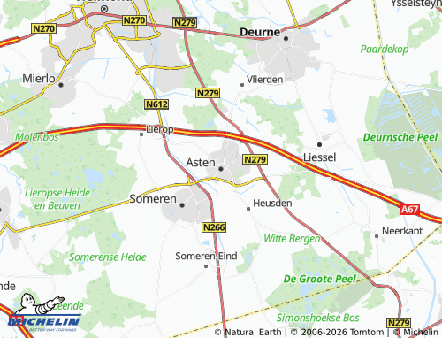 MICHELIN Asten map - ViaMichelin