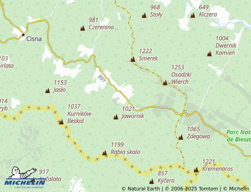MICHELIN Wetlina map - ViaMichelin