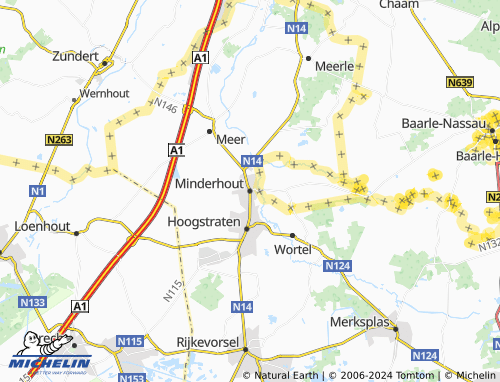 Kaart MICHELIN Minderhout - ViaMichelin