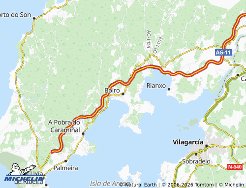 Mapa MICHELIN Boiro (Santa Baia) - ViaMichelin