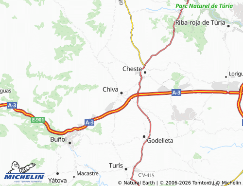MICHELIN Chiva map - ViaMichelin