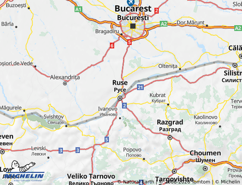 MICHELIN Giurgiu map - ViaMichelin
