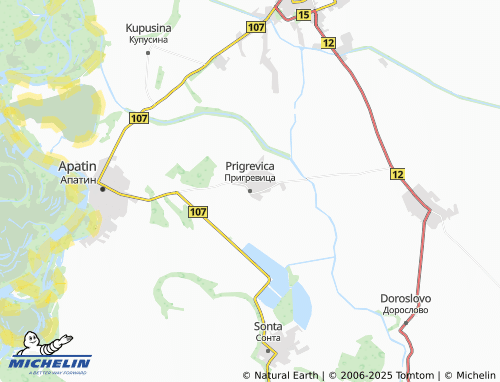 MICHELIN-Landkarte Prigrevica - ViaMichelin