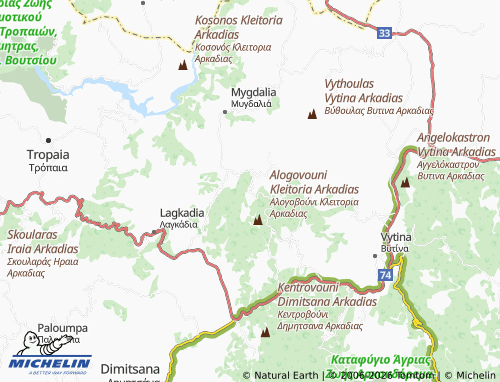 MICHELIN Valtesiniko map - ViaMichelin