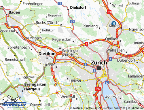 MICHELIN-Landkarte Oberengstringen - ViaMichelin