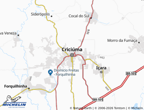 Mapa MICHELIN Criciúma - ViaMichelin