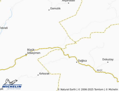 MICHELIN Küçük Örtülü map - ViaMichelin
