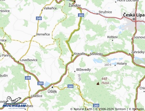 MICHELIN Kravaře map - ViaMichelin