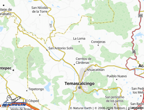 MICHELIN San Nicolás Solís map - ViaMichelin
