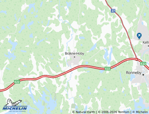 Carte MICHELIN Bräkne-Hoby - ViaMichelin