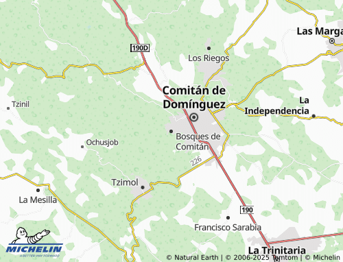 MICHELIN Bosques de Comitán map - ViaMichelin