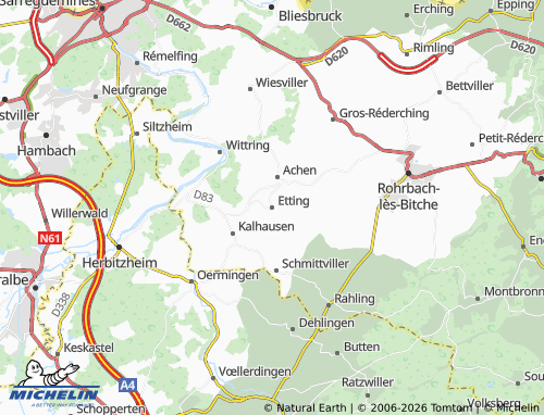 Mapa MICHELIN Etting - ViaMichelin