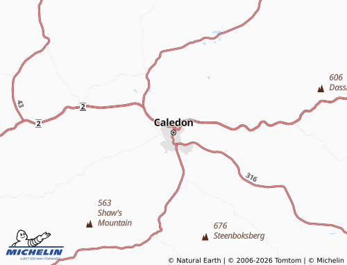 MICHELIN-Landkarte Caledon - ViaMichelin