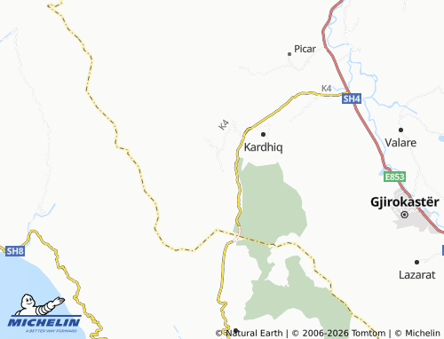 MICHELIN Fushëbardhë map - ViaMichelin