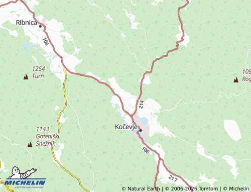 Carte MICHELIN Konca vas - ViaMichelin