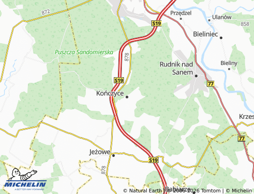 MICHELIN Kończyce map - ViaMichelin