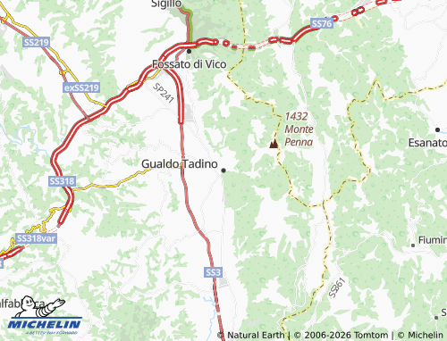 MICHELIN-Landkarte Gualdo Tadino - ViaMichelin