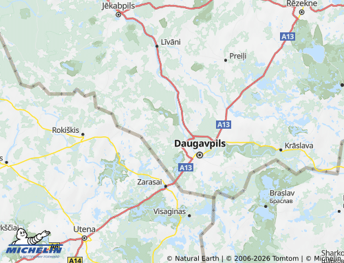 Mappa MICHELIN Augšdaugavas novads - ViaMichelin
