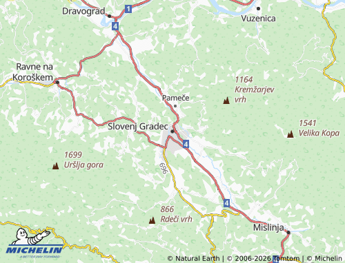 MICHELIN Slovenj Gradec map - ViaMichelin