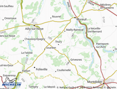 MICHELIN Thory map - ViaMichelin
