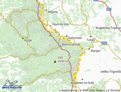 Mapa MICHELIN Bistrica ob Sotli - ViaMichelin