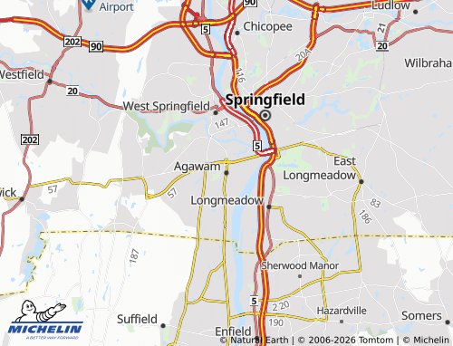Mapa MICHELIN Agawam - ViaMichelin
