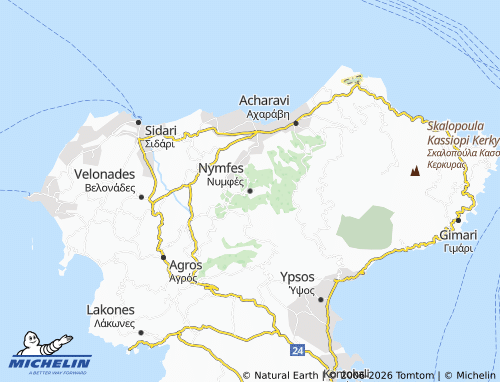 MICHELIN Nymfes map - ViaMichelin