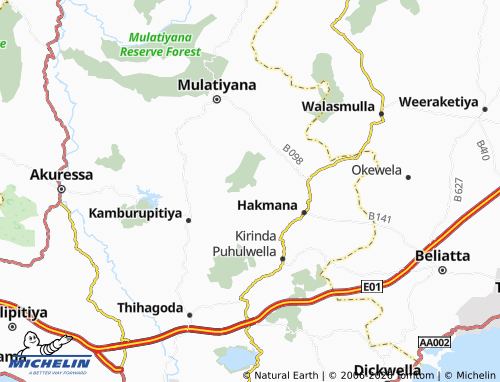 Mapa MICHELIN Ellewela East - ViaMichelin