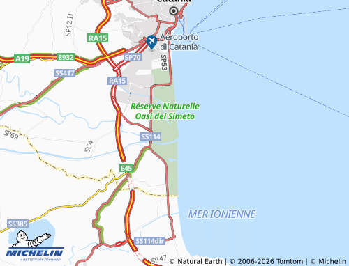 MICHELIN Primosole Beach map - ViaMichelin