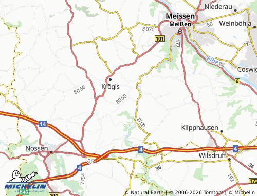 MICHELIN Miltitz map - ViaMichelin