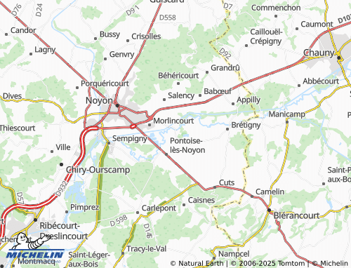 MICHELIN Varesnes map - ViaMichelin