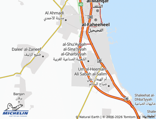 MICHELIN Mina Abdulla Industrial map - ViaMichelin