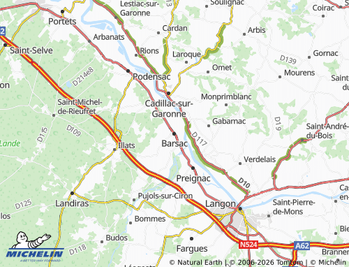 Mapa MICHELIN Barsac - ViaMichelin