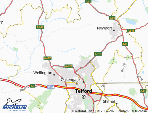 MICHELIN Preston upon the Weald Moors map - ViaMichelin