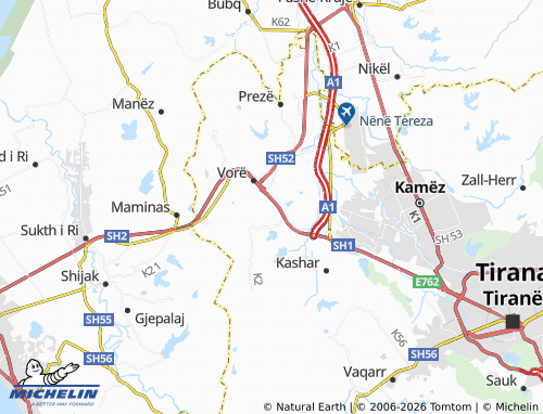 MICHELIN Kodër Vorë map - ViaMichelin